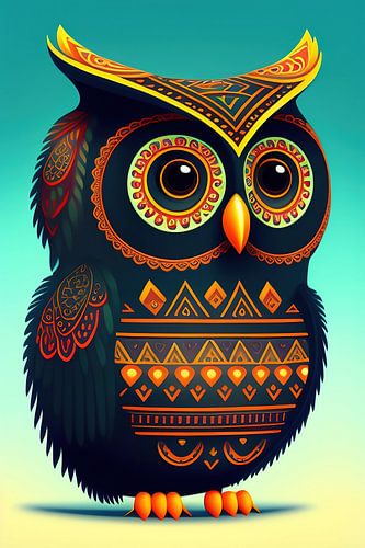 Tribal uil illustratie