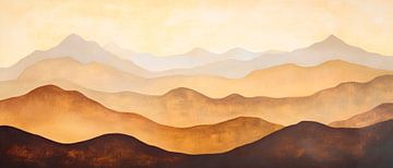 Rustgevende heuvels in het ochtendlicht van Poster Art Shop