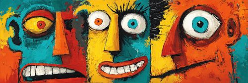 Drei Gesichter | Bunte Ausdrucksformen