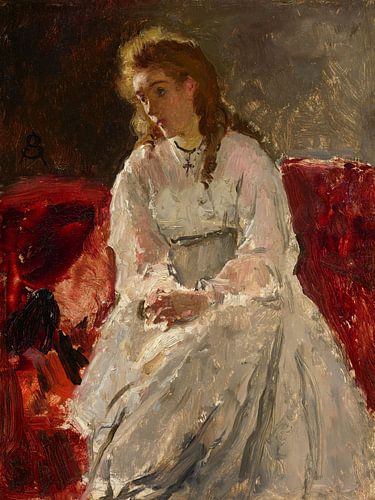 ALFRED STEVENS,VROUW IN WIT