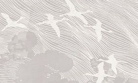 Japan Kraniche Vintage Creme von Mad Dog Art