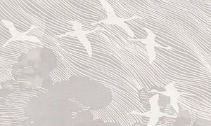 Japan Kraniche Vintage Creme