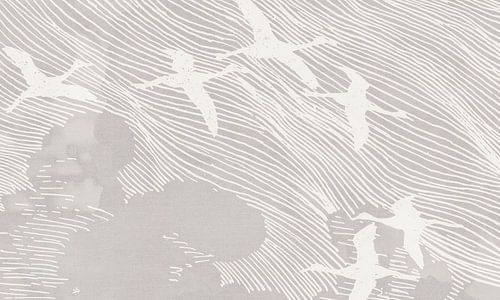 Japan kraanvogels Vintage Cream