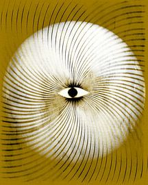 Maan Geometrie Retro Art Deco Surrealisme Goud van FRESH Fine Art