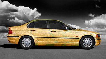 BMW 3 Reeks Type E46 Kunstauto in groen & goud van aRi F. Huber