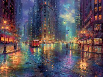 City in evening light by Christian Ovís