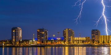 De Kuip met bliksem inslag - Feyenoord Rotterdam (1) van Tux Photography