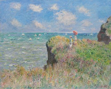 Wandeling op de klif in Pourville, Claude Monet