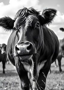 TW living - black white photo - cow 1