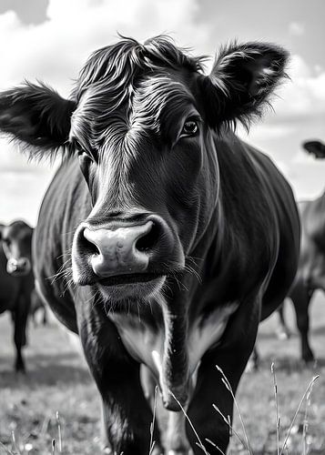 TW living - black white photo - cow 1