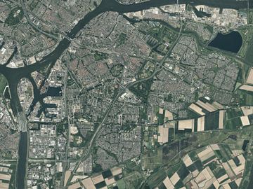 Luchtfoto van Dordrecht van Maps Are Art