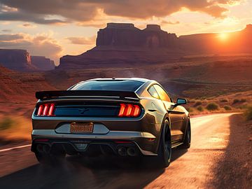 Ford Mustang in de woestijn Auto van FotoKonzepte