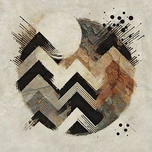 Modern Abstrakt Japandi Gebirgslandschaft Geometrie