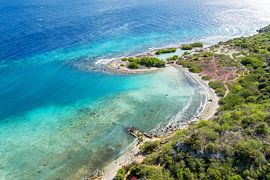 Lagoon with mangrove at Jan Thiel - Drone recording