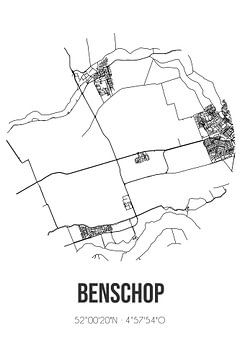 Benschop (Utrecht) | Landkaart | Zwart-wit van MijnStadsPoster