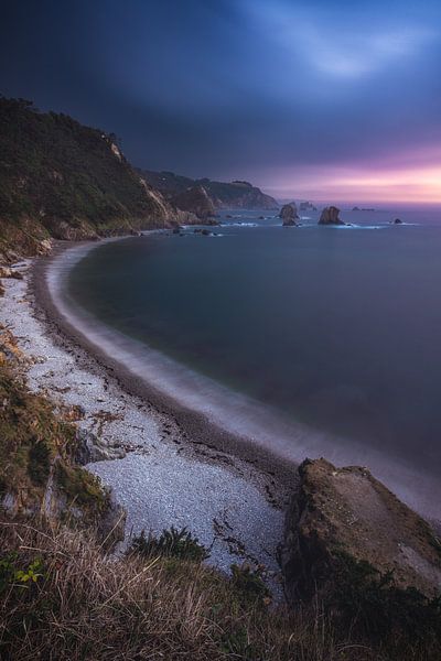 Asturië Playa de Silencio Zonsondergang Zonnestrand van Jean Claude Castor