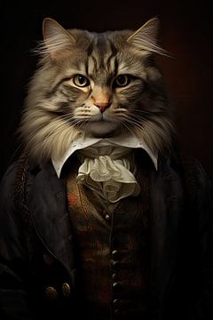 Cat in old-fashioned clothes by Wall Wonder