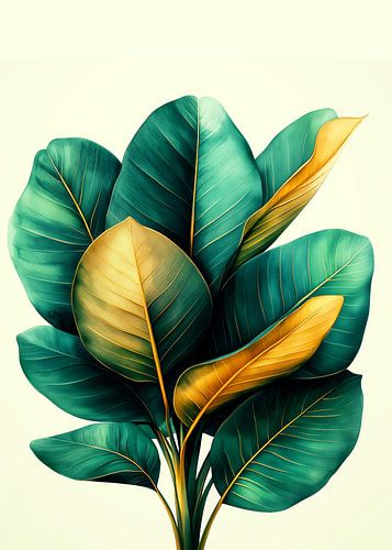 Tropische bananenbladeren natuur kunst