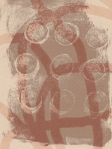 Abstracte vormen en lijnen in warm bruin, beige, wit