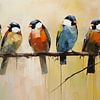 Art de l'oiseau coloré sur Peintures accrocheuses