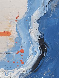 Modernes Abstraktes in überwiegend blauen Farbtönen
