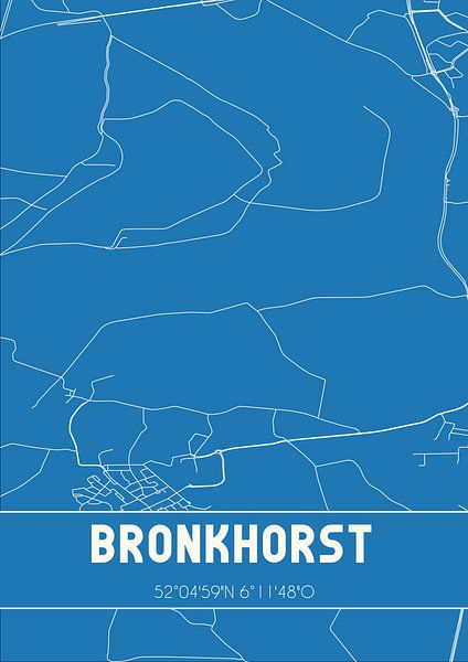 Blueprint | Carte | Bronkhorst (Gueldre) par Affiches de lieux