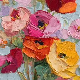 Abstraktes, farbenfrohes Blumenstrauß von IamHome Studio