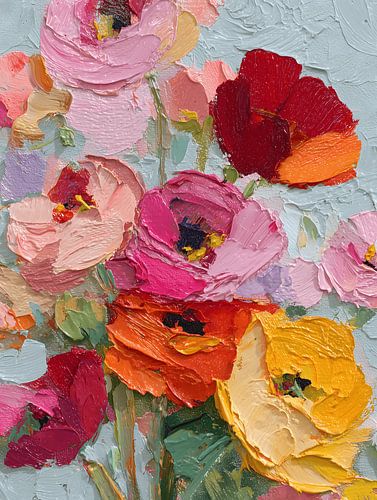 Abstract Vibrant Floral Bouquet