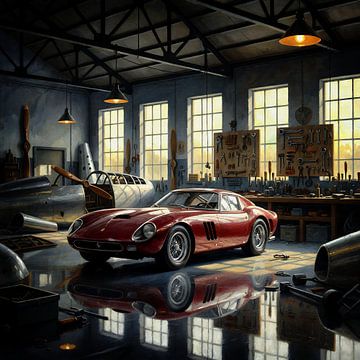 Ferrari 250 GTO uit 1964 in de werkplaats van Jan Keteleer