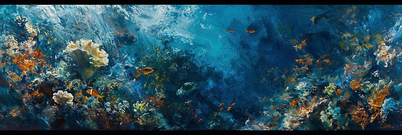 Panorama einer Wasserlandschaft von fernlichtsicht