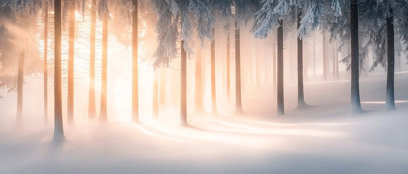 Wintery morning forest by Poster Art Shop