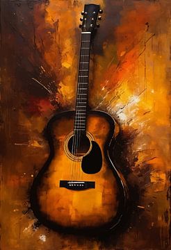 Akoestische gitaar Abstract Splatter van MIROKKU