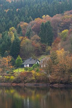 Little cottage on a lake. by Rob Christiaans