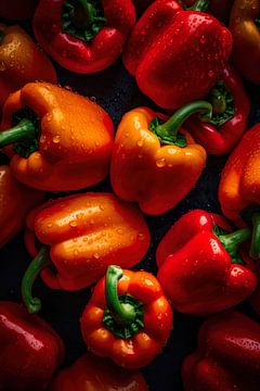 Frische Paprika mit Wassertropfen von Studio XII