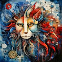 Colourful lion illustration