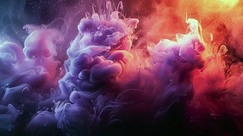 Vloeibare rook achtergrond. Roze Magenta Paarse Kleur Inkt Dynamische Beweging Achtergrond Abstract