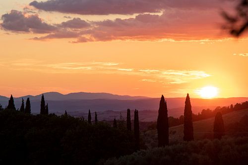 Zonsondergang Toscane