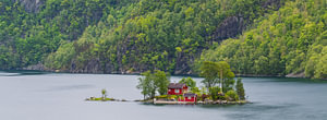 Panorama von Eidaholmen im Lovrafjord, Norwegen