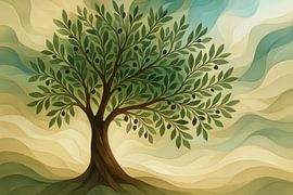 Mediterranean tree with olives by Art & Soul Creations