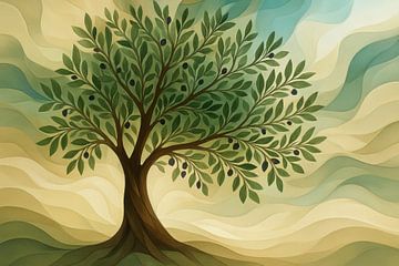 Mediterrane boom met olijven