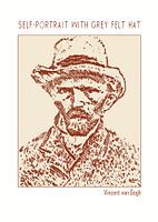 Zelfportret met grijze vilten hoed