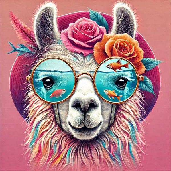 Lama sieht rosa von CanvasbyCaro