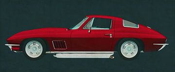 Chevrolet Corvette Stingray gebouwd in 1967 in profiel van Jan Keteleer