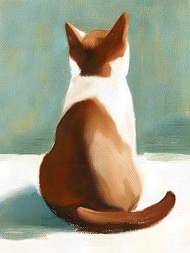Rood kattenrugschilderij van Olga Wildrose