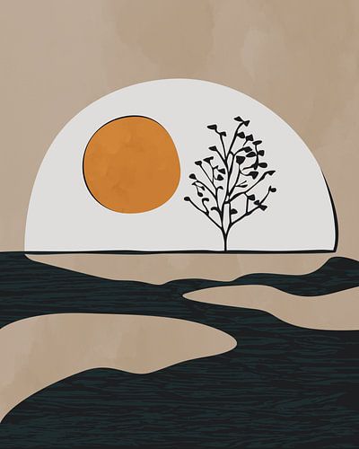 Arbre le matin 6 paysage minimaliste