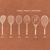 Tennis Rackets Evolution (terracotta) by Apolo Prints