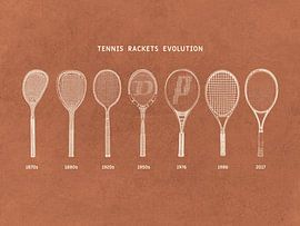 Tennis Rackets Evolution (terracotta) by Apolo Prints