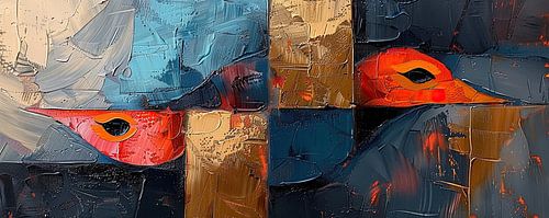 Modern Abstract Twee Vogels