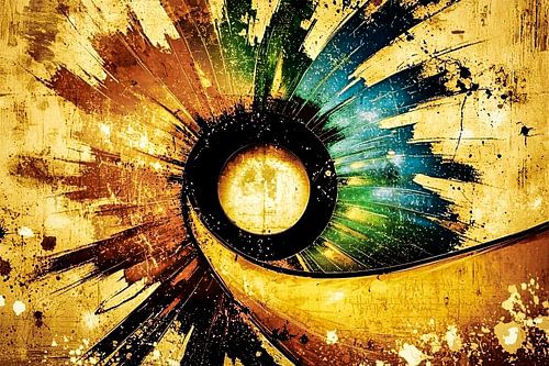 Abstracte zon met kleuren