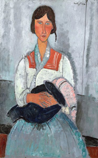 Amedeo Modigliani,Roma Woman with Baby by finemasterpiece